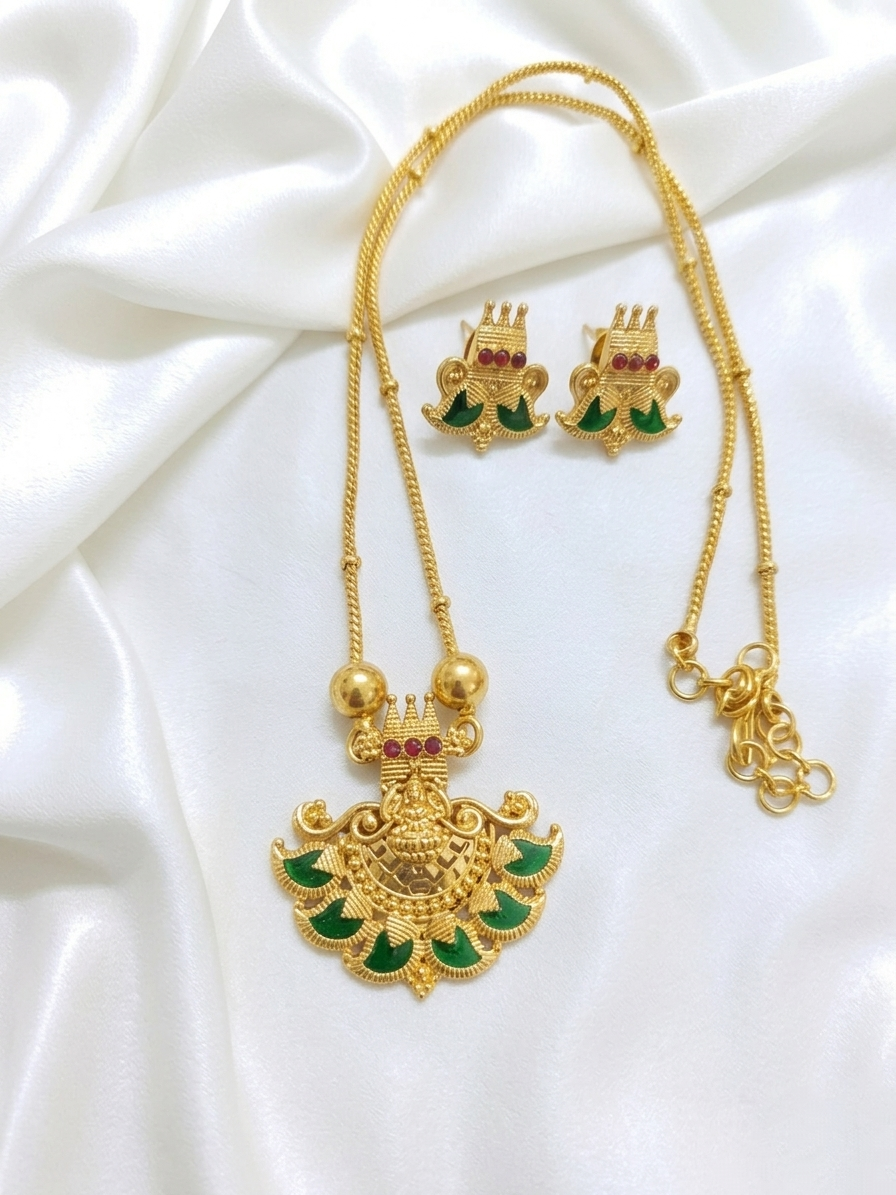 Palakka Lakshmi Pendant Necklace Set V1