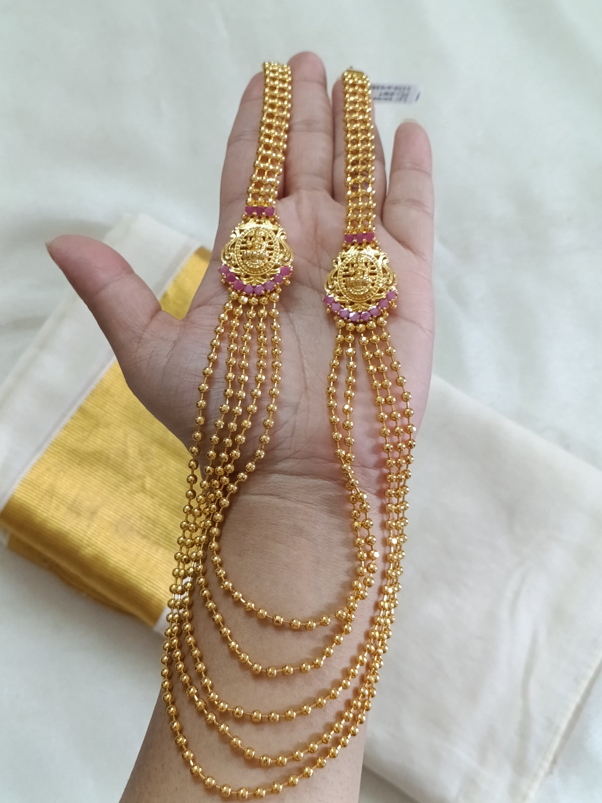Micro Polish Lakshmi Layer Long Necklace