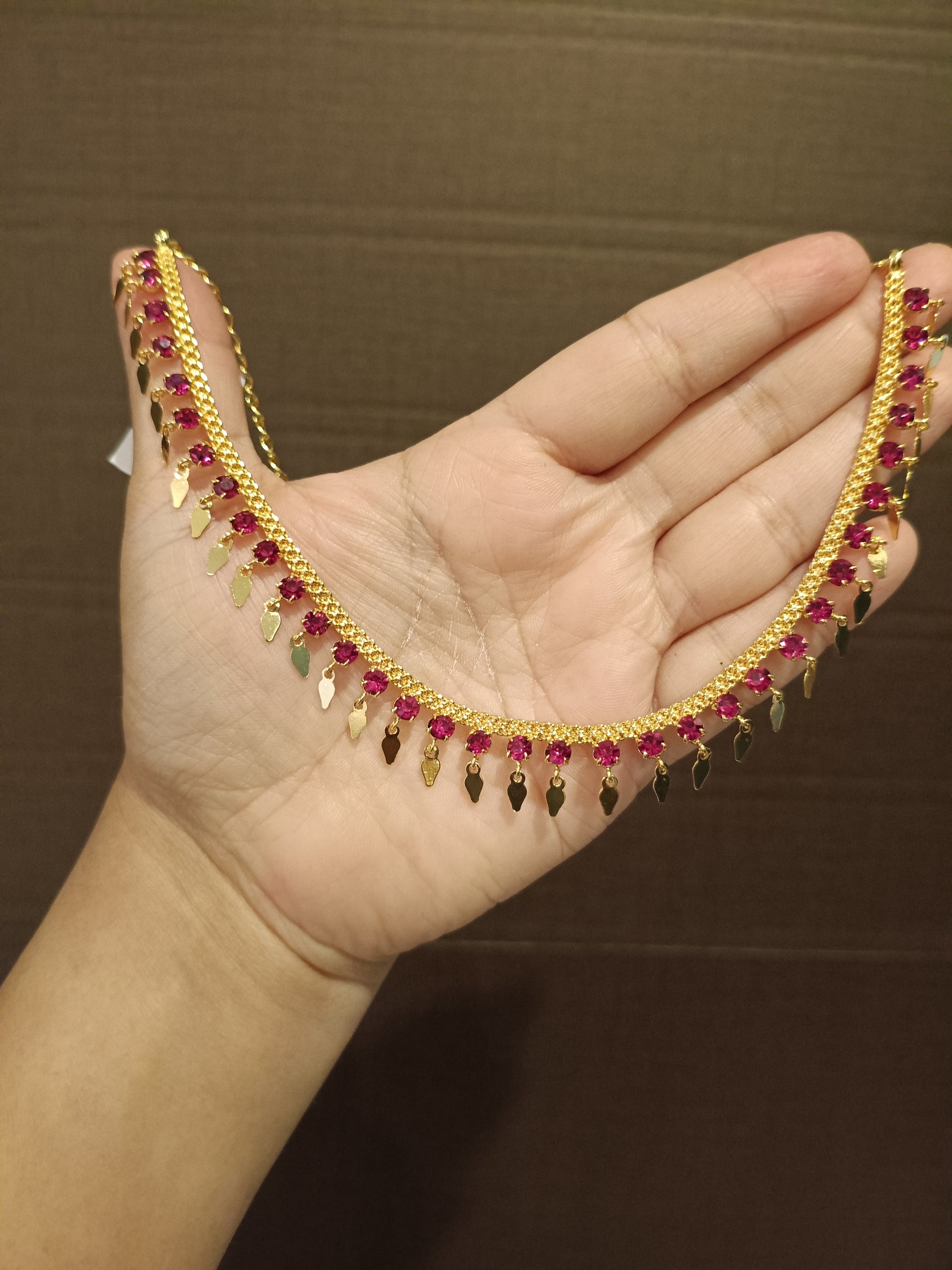 Micro Polish 1 Line AD Stone Elakathali Necklace