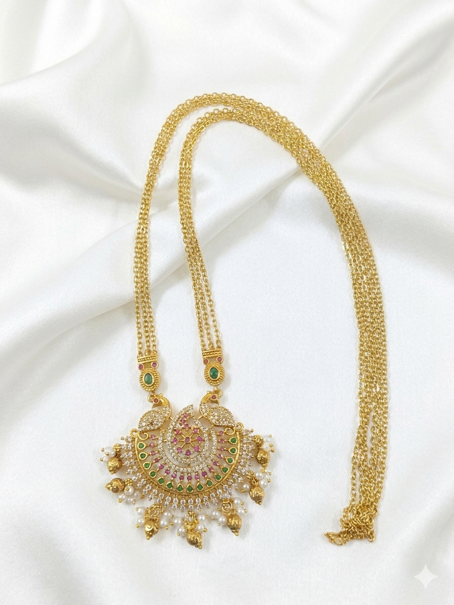 Non idol AD Pendant Long Necklace Set V2