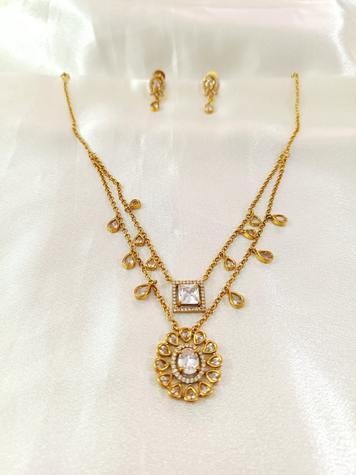 2 Layer AD Flower Necklace Set V3