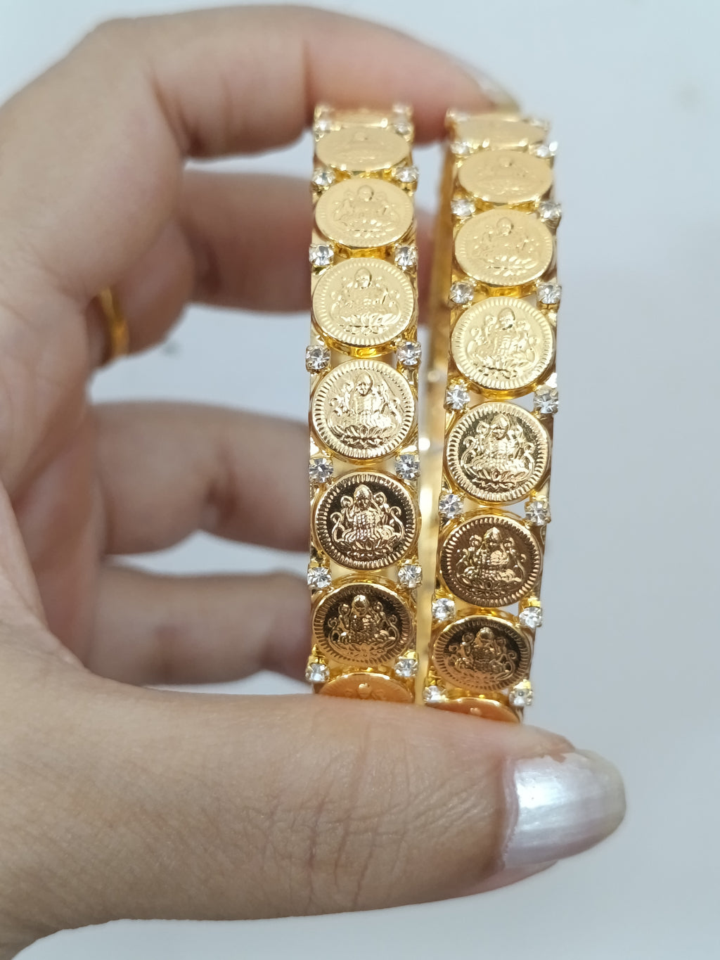 Micro Polish Coin Bangle of 2 V3