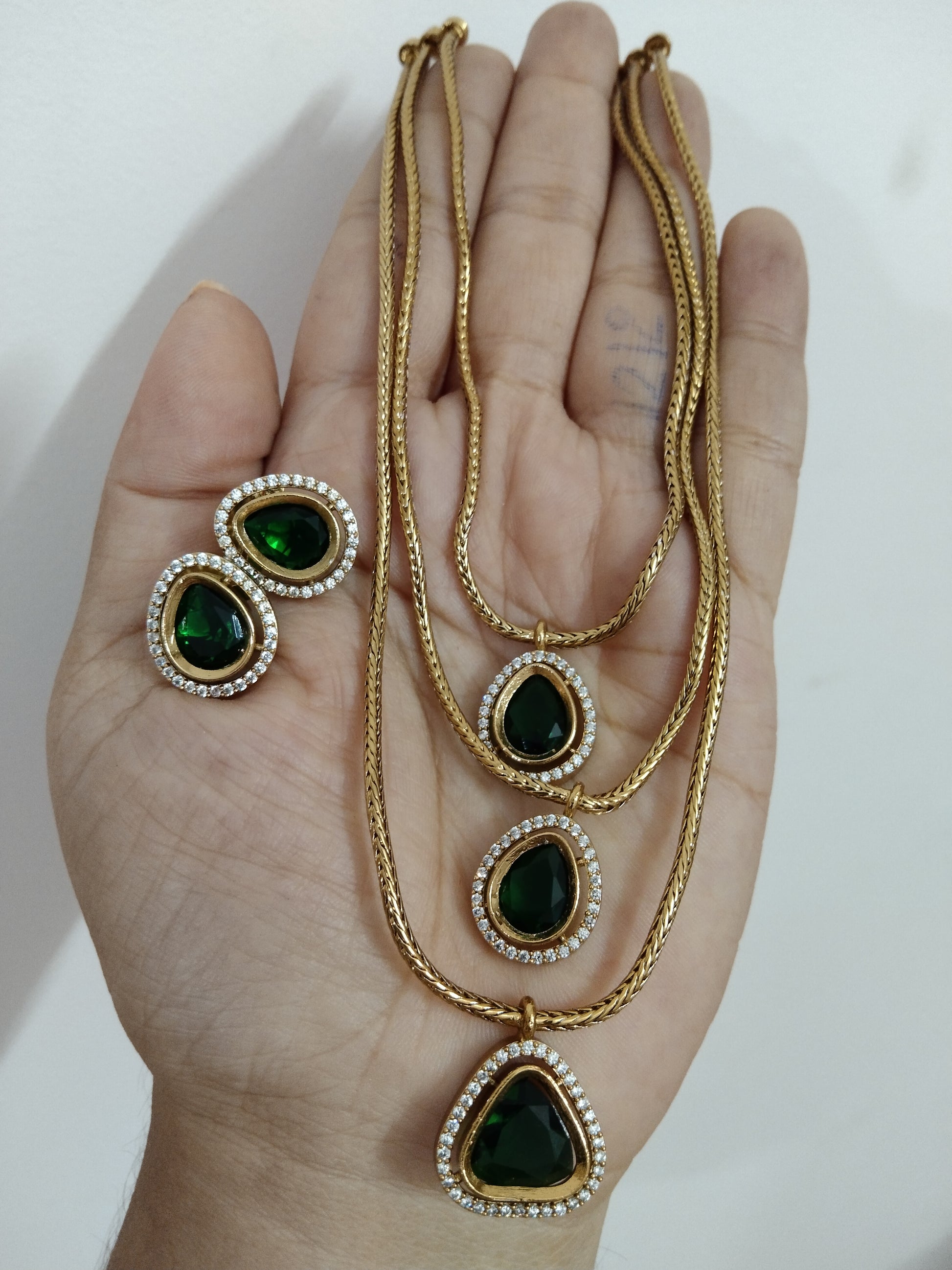 3 Layer AD Pendant Necklace Set