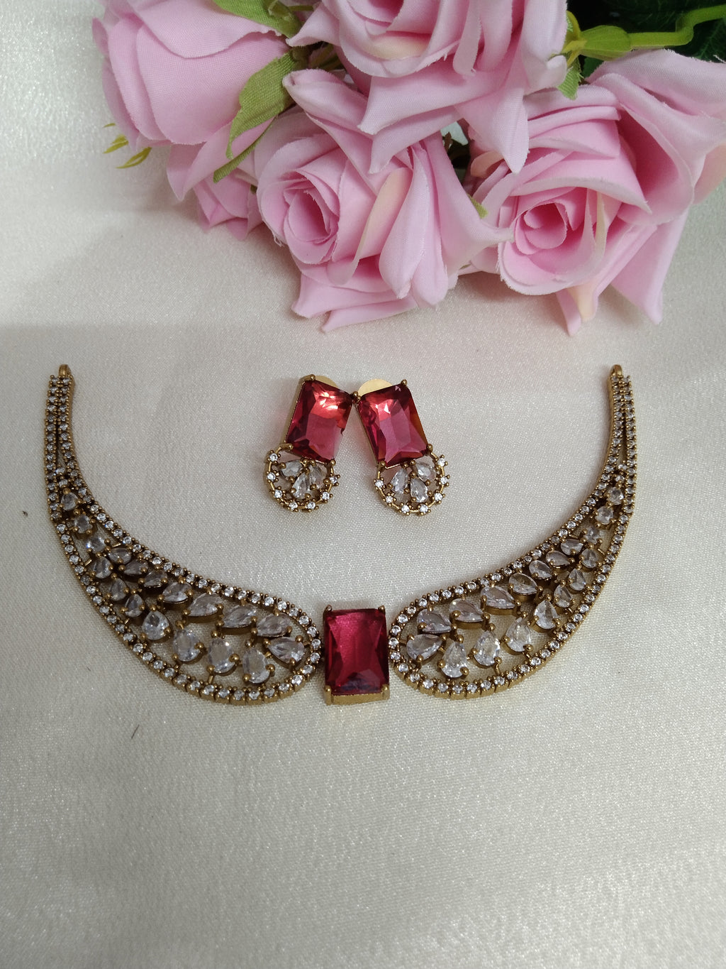 AD Stone Necklace Set V17
