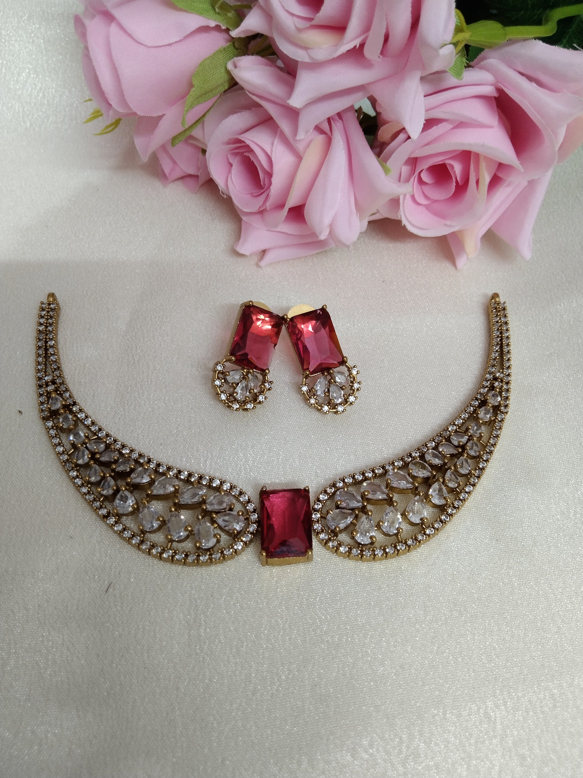 AD Stone Necklace Set V17