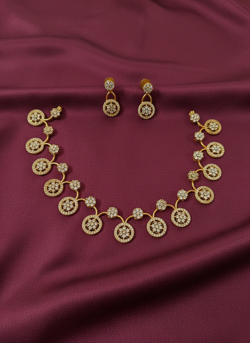Star line AD Stone Necklace Set