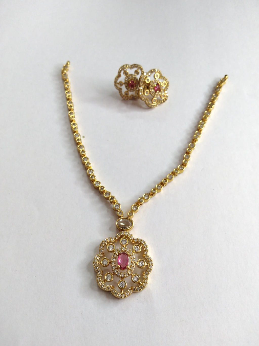 AD Floral Necklace Set V4