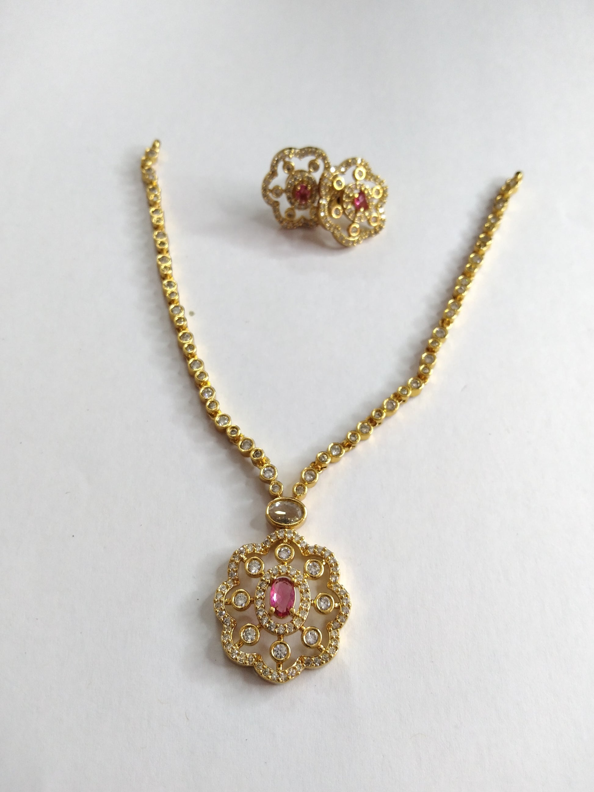AD Floral Necklace Set V4