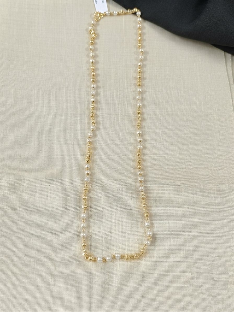 Micro Polish Pearl Long necklace