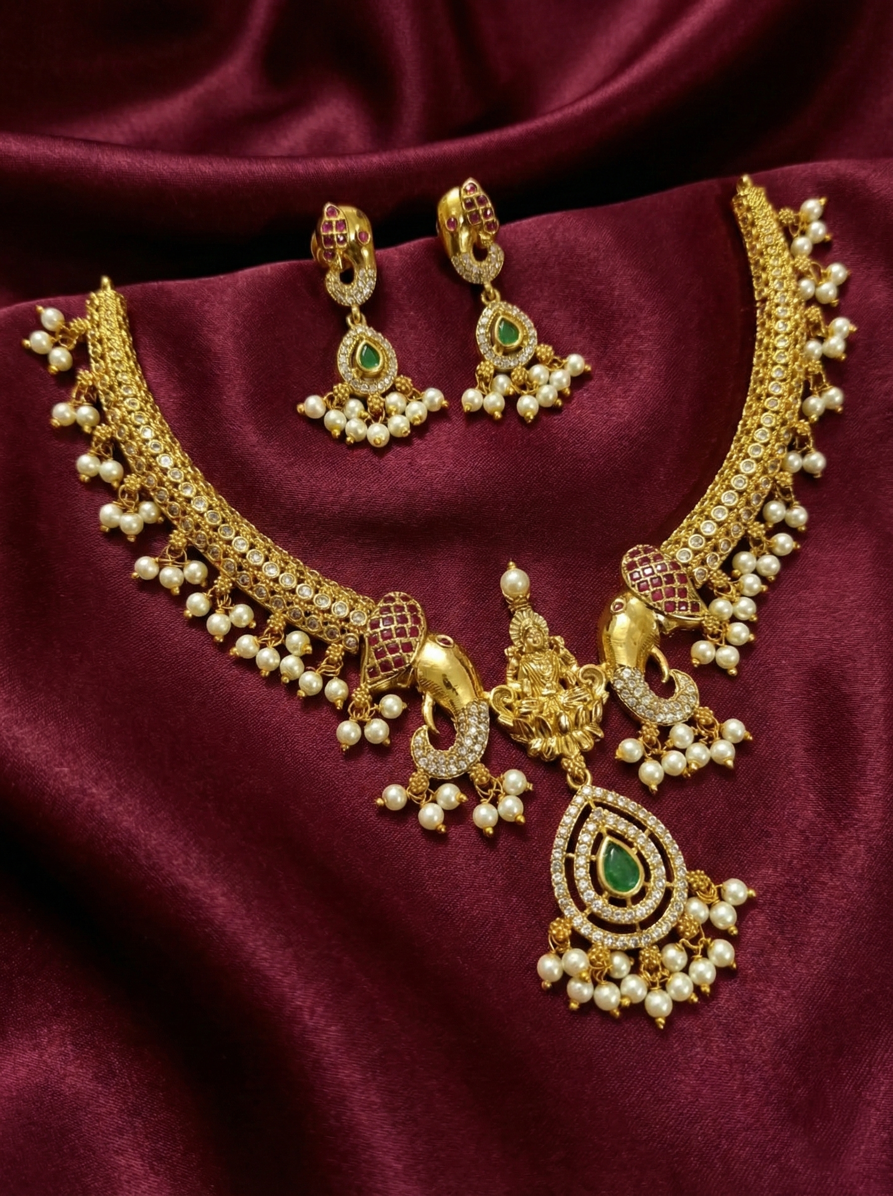 Gajalakshmi Temple Necklace Set