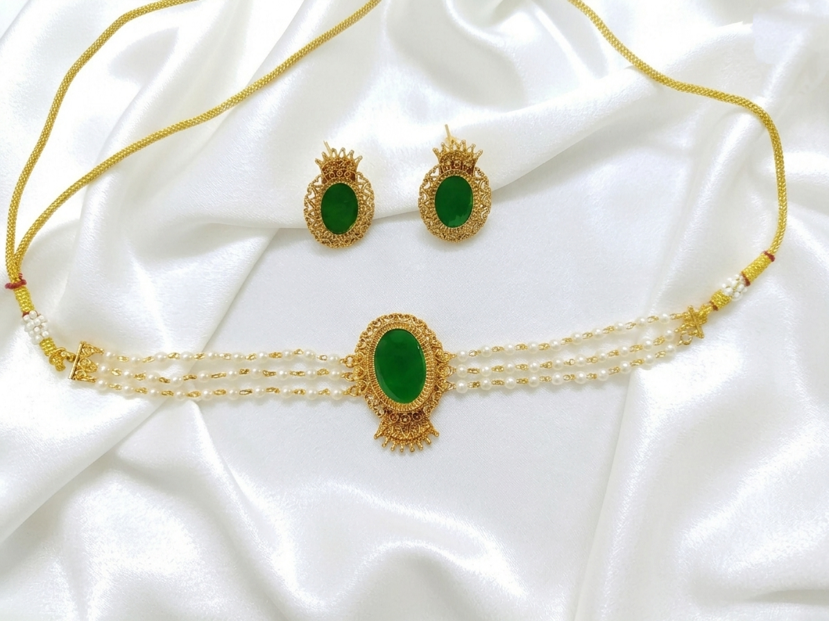 Budget Non Idol Pearl Choker Set