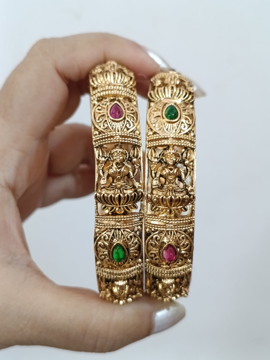 Matte Finish Lakshmi Bangle Set of 2 V4