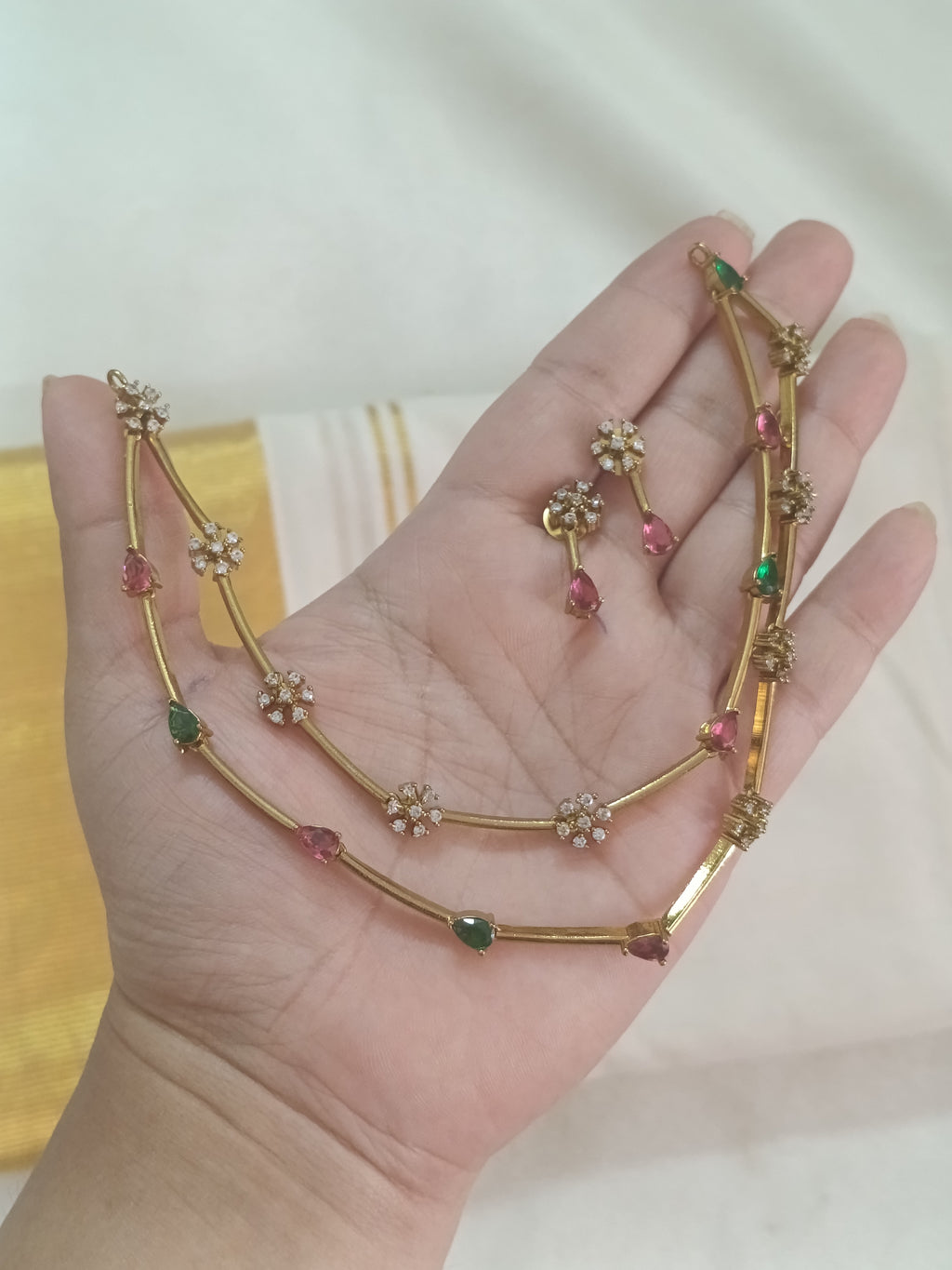 2 Layer AD Necklace Set V214