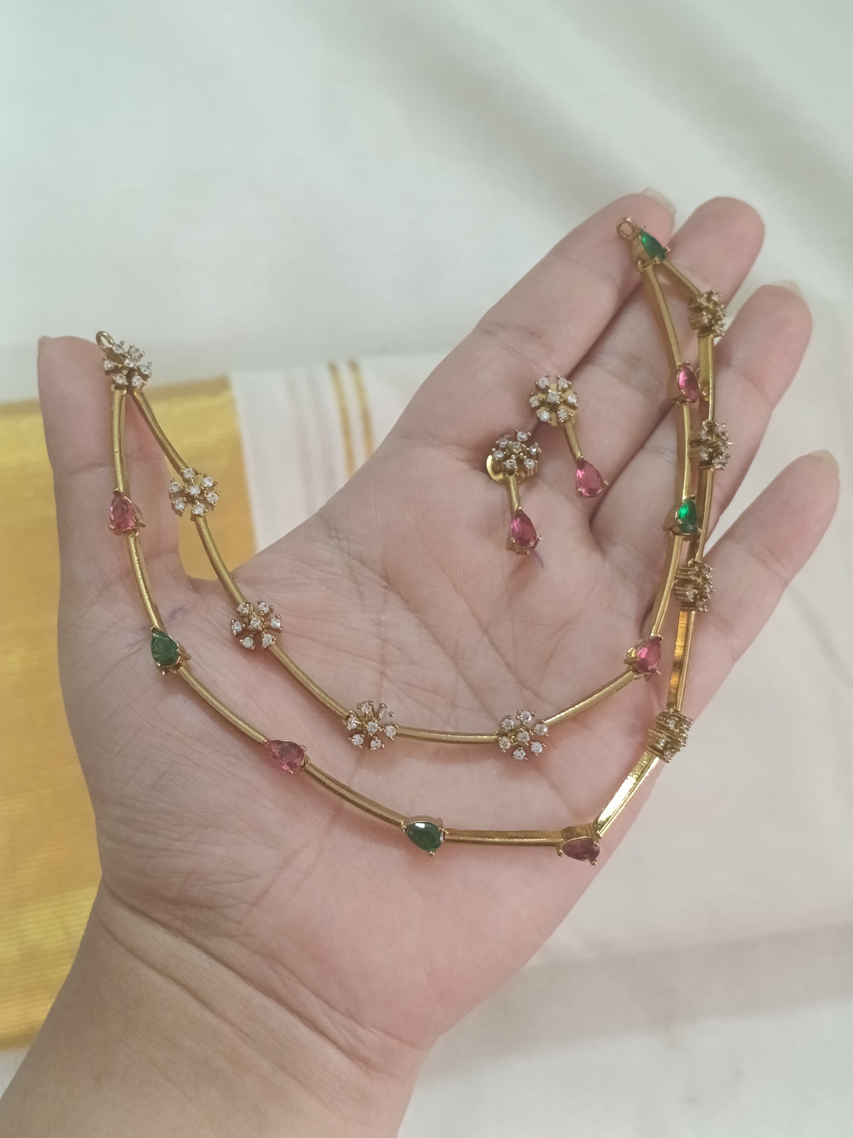 2 Layer AD Necklace Set V214