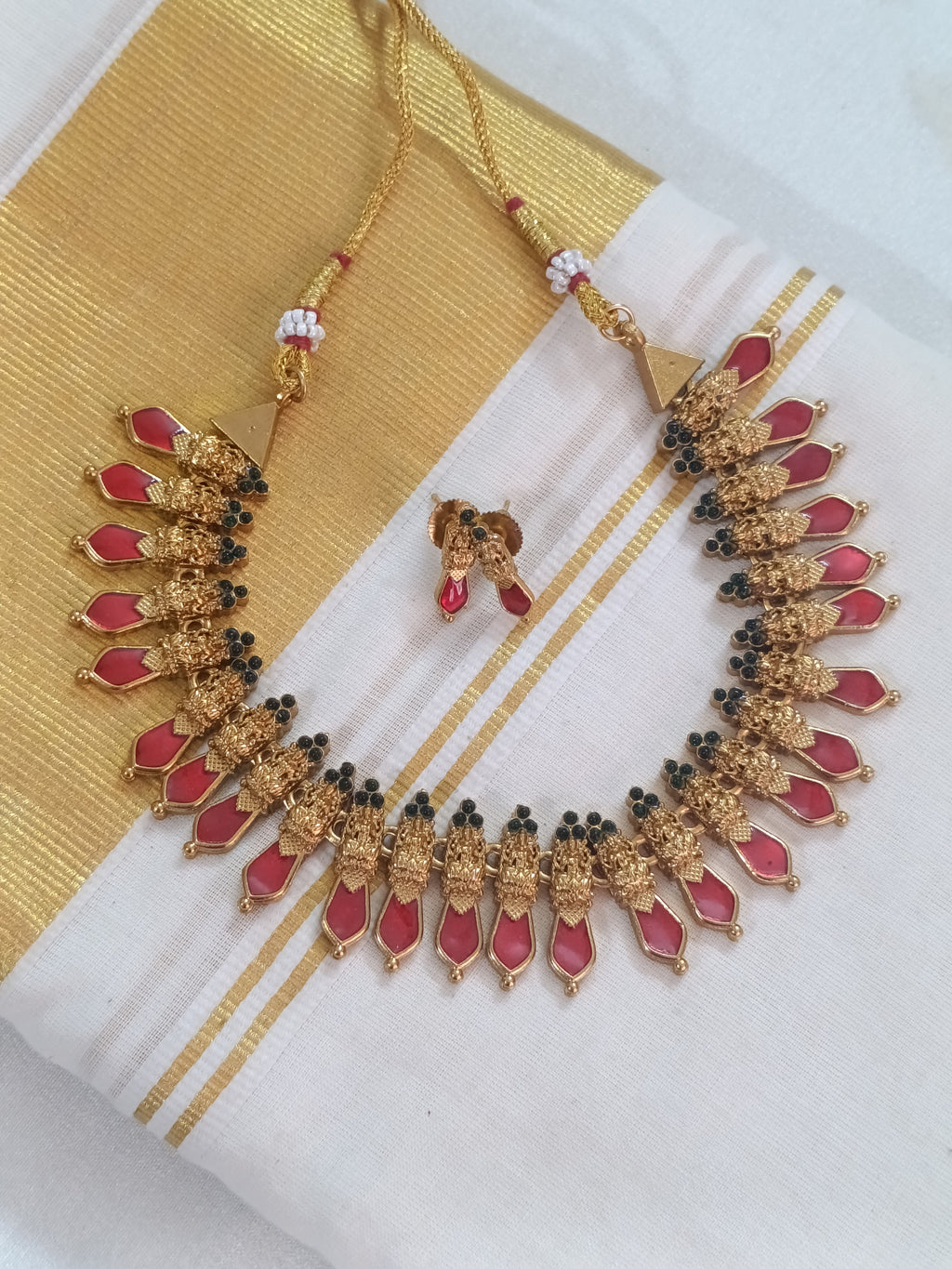 Matte Finish Nagapadam Necklace Set