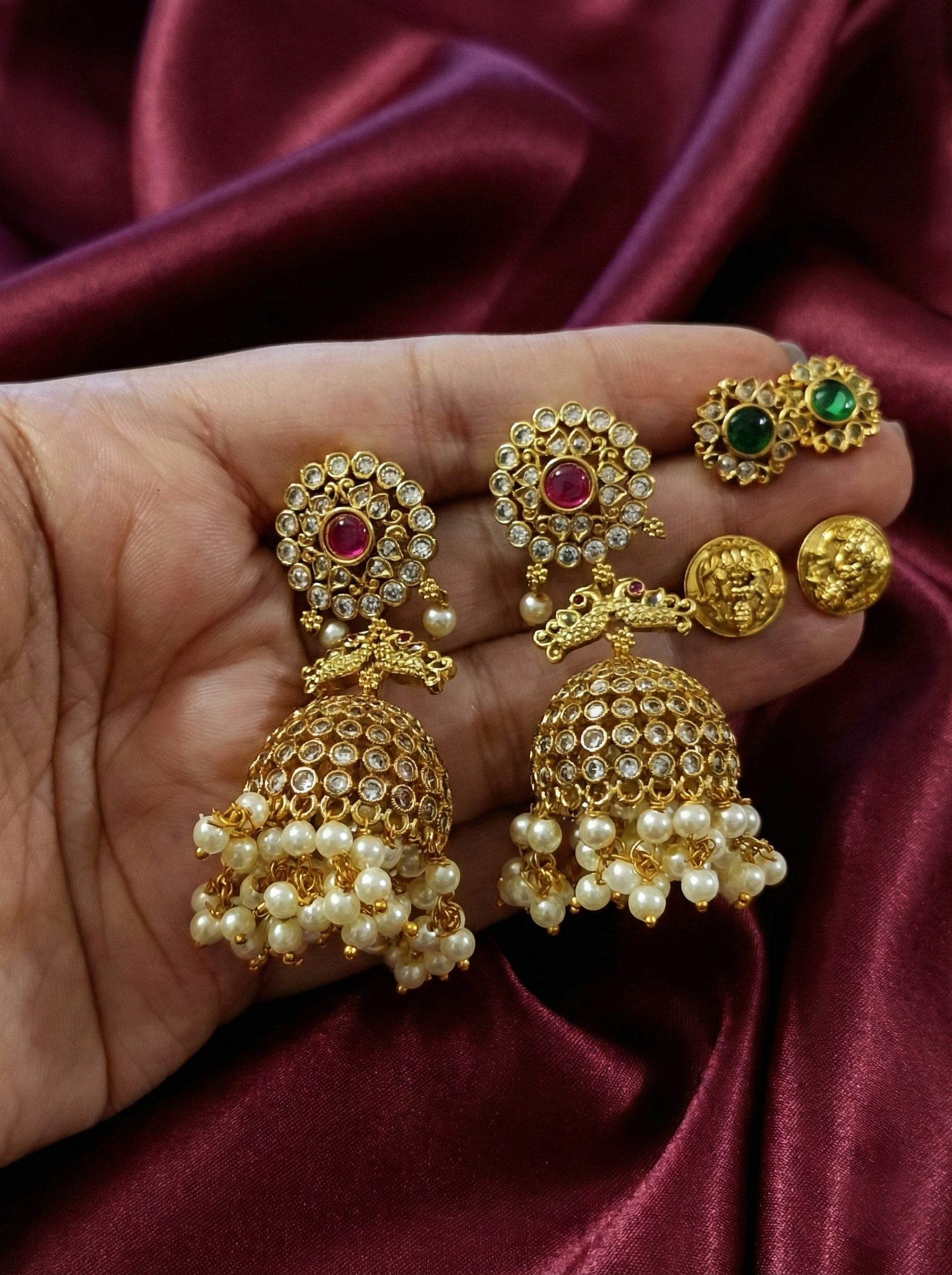 Changeable Stud Jhumka Earring