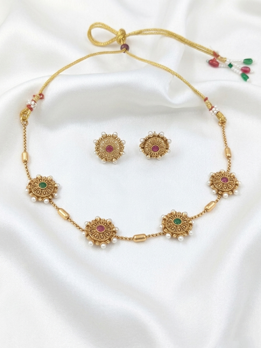 Matte Finish Necklace Set V126