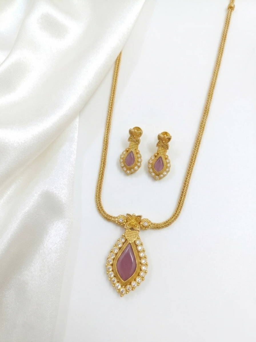 AD Nagapadam Pendant Necklace Set V2