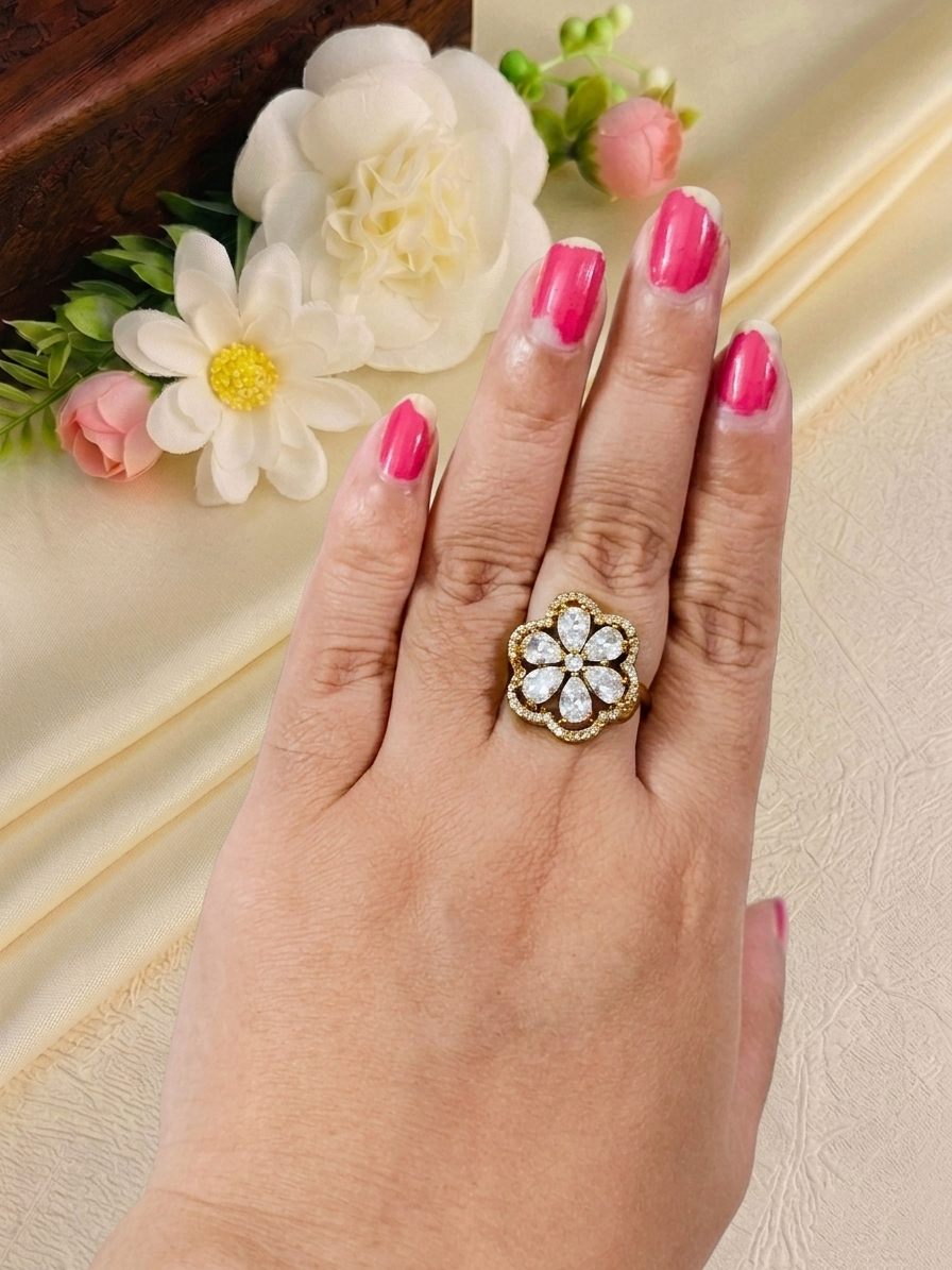 AD Flower Adjustable Finger Ring V2