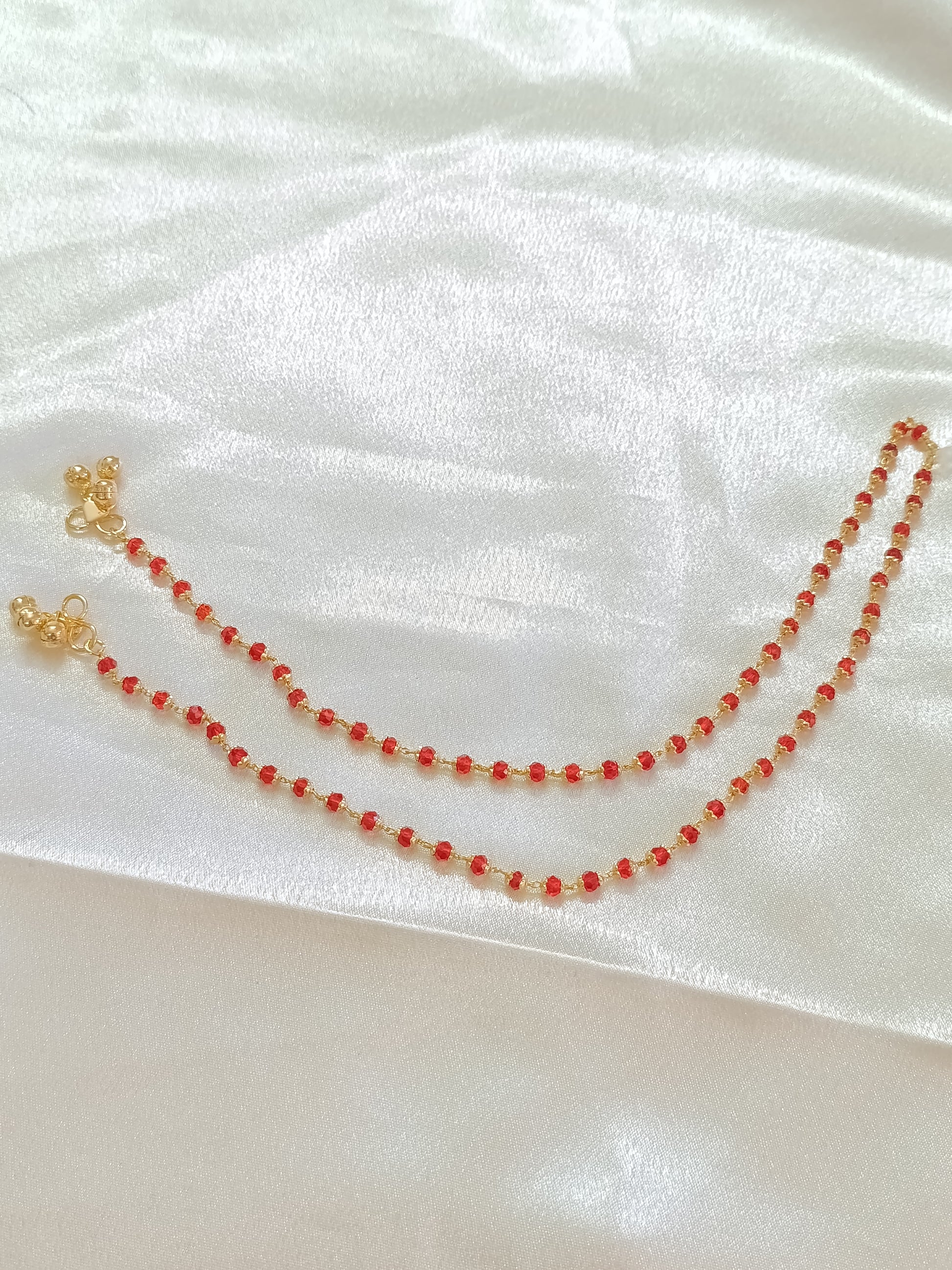 Micro Polish Crystal Bead Anklet