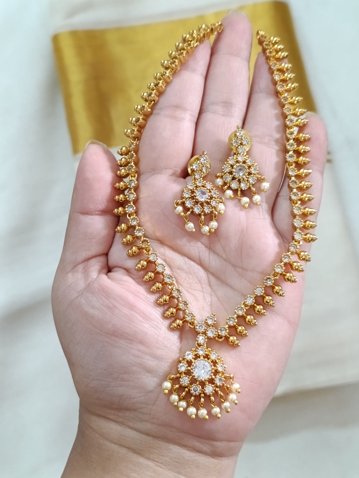 Traditional Kemp Stone Necklace Set V3
