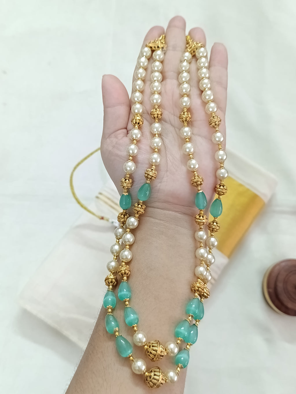 Pearl Two Layer Long Necklace
