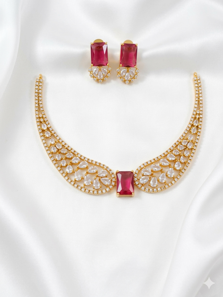 AD Stone Necklace Set V17