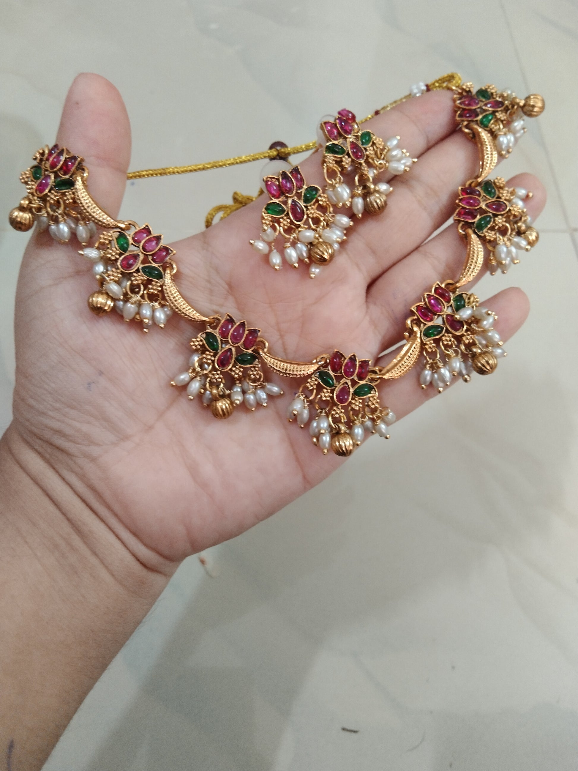 Multi Lotus Halfmoon necklace V1