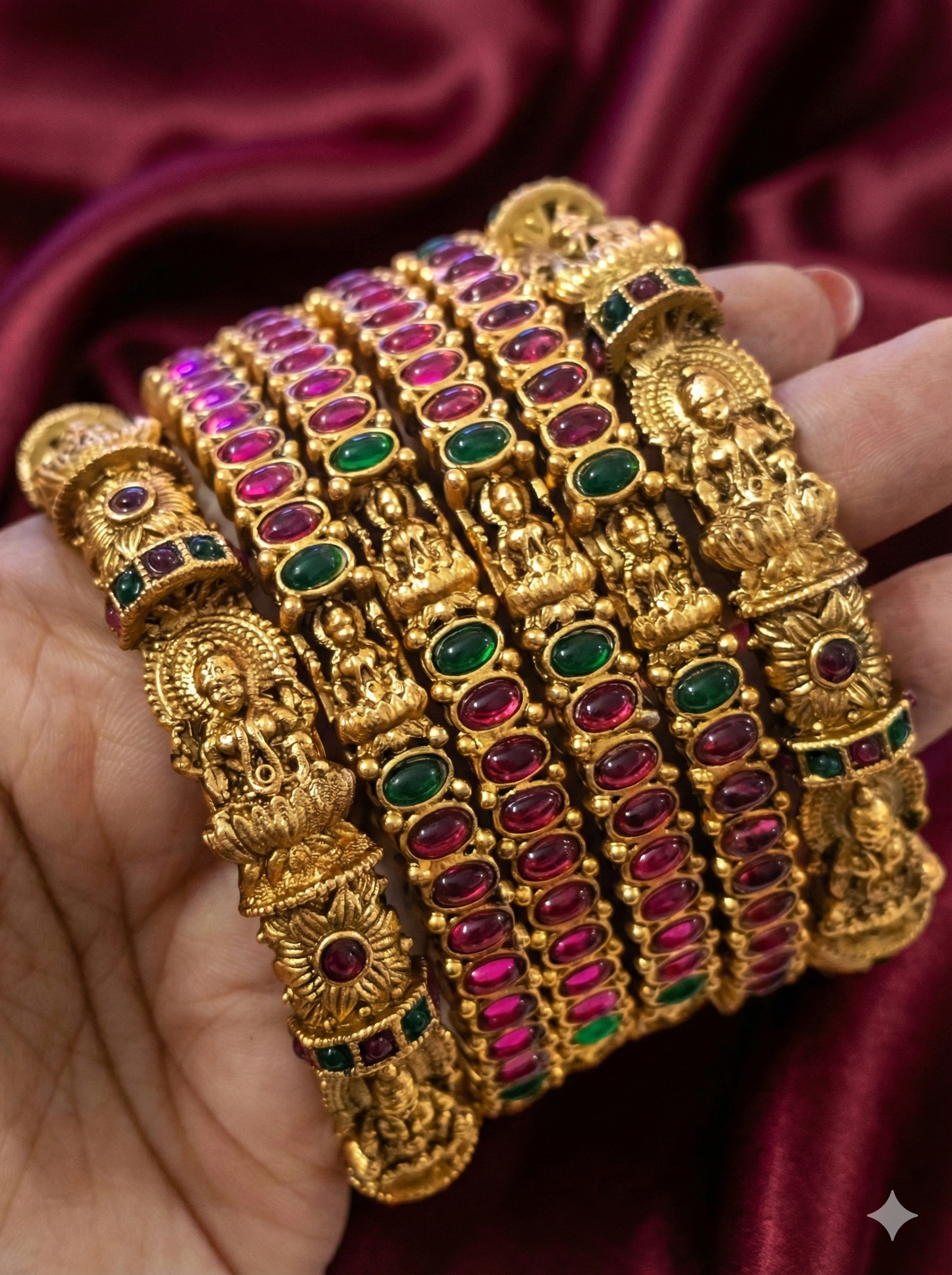 Kemp Stone Lakshmi Bangle Set of 6