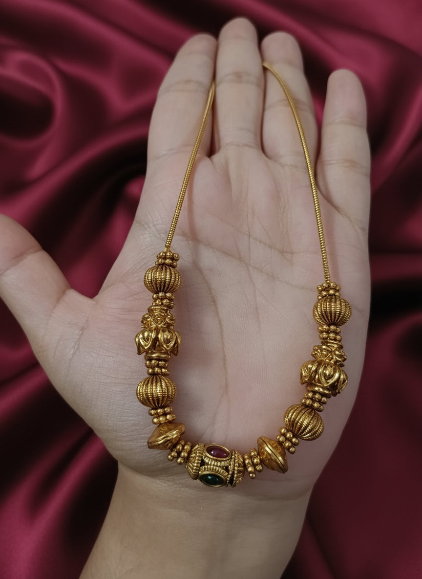 Matte Finish Ball Chain Necklace Set