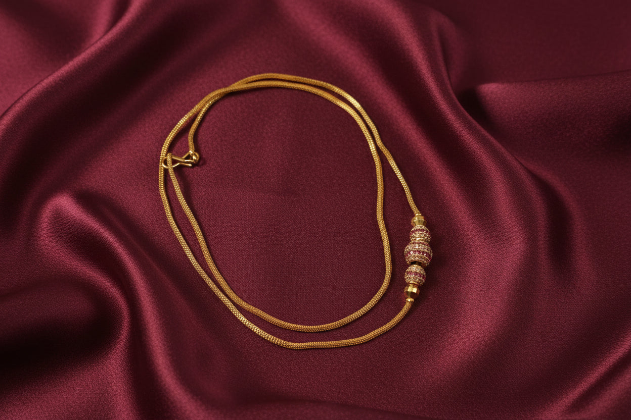 Micro Polish AD Ball Mugappu Chain Set