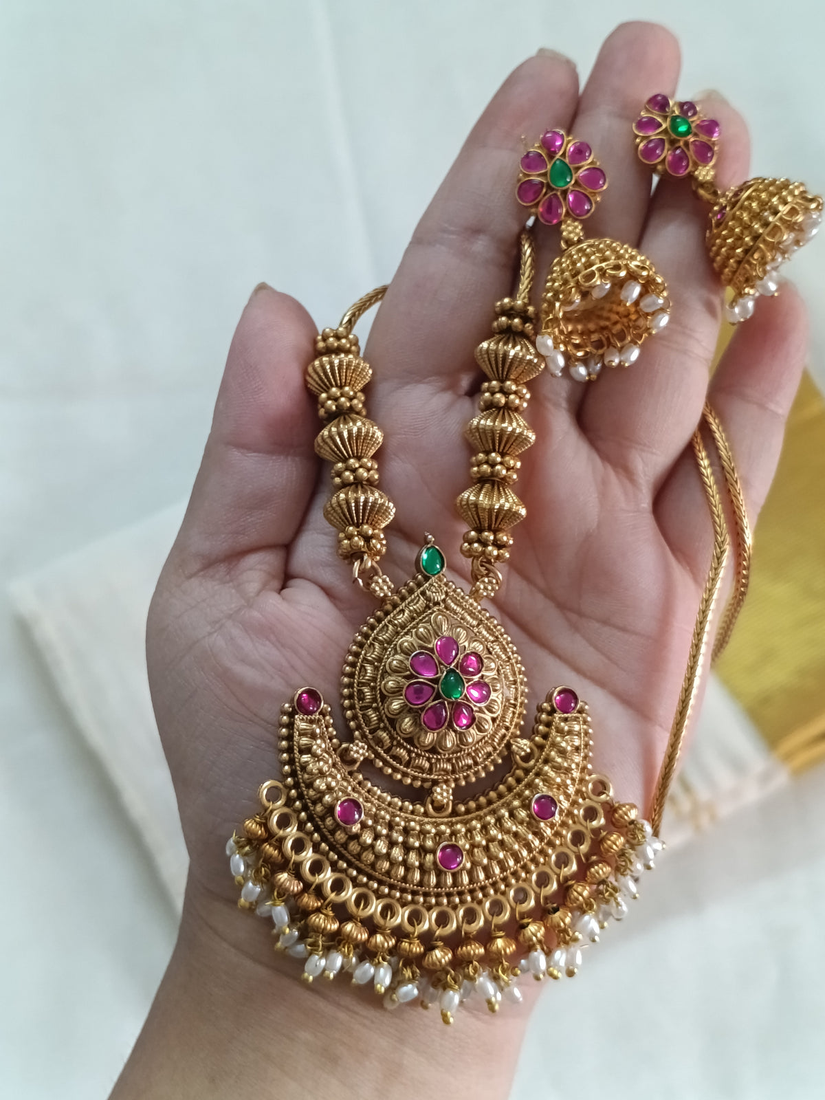 Non Idol Pendant Mid Long Necklace Set V20