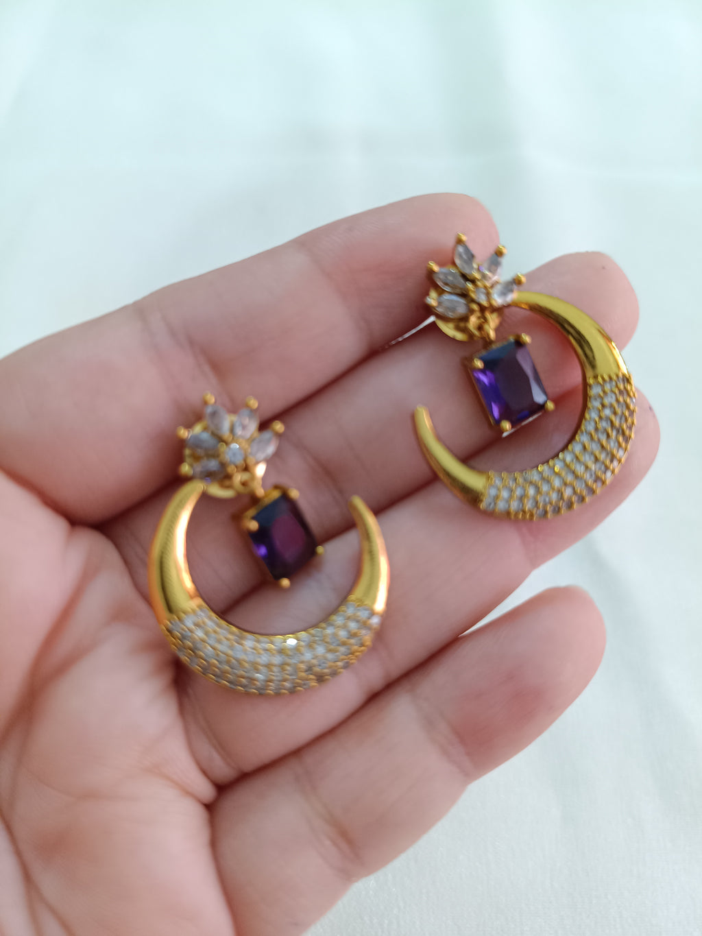 AD Half Moon Earring