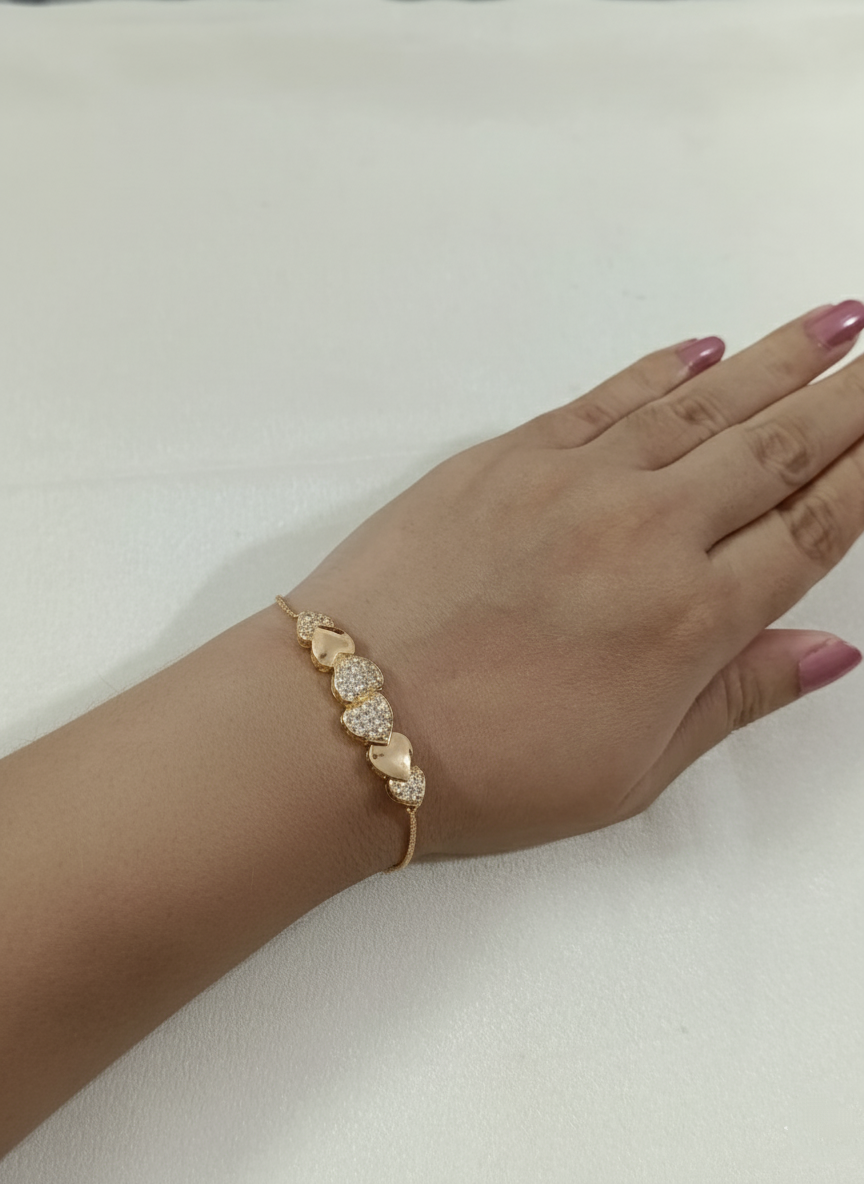 Rosegold Polish AD Heart Bracelet V2