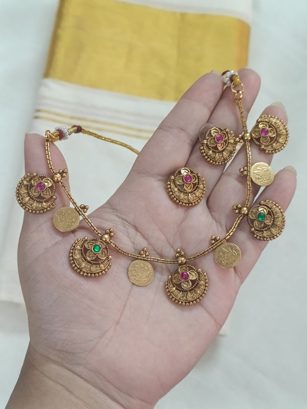 Lakshmi Coin Necklace Set V230
