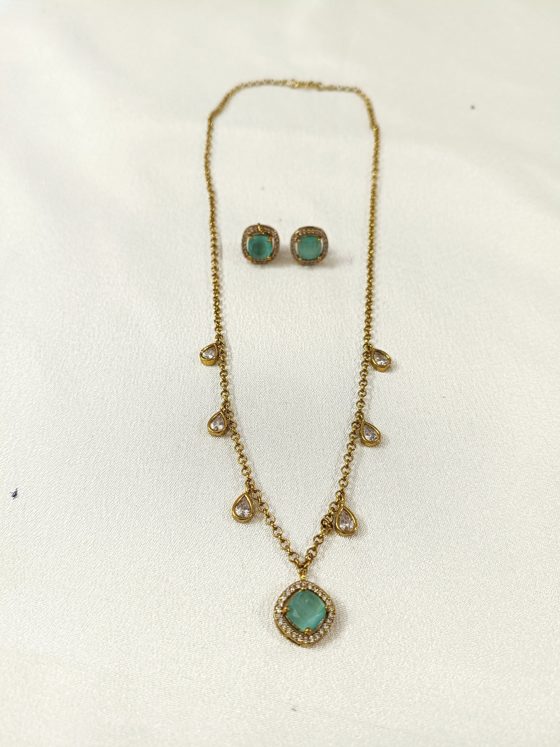 AD Pendant Chain Long Necklace Set