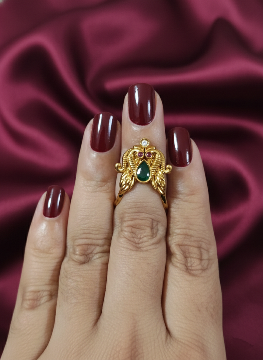 Matte Finish Lakshmi Vanki Finger Ring