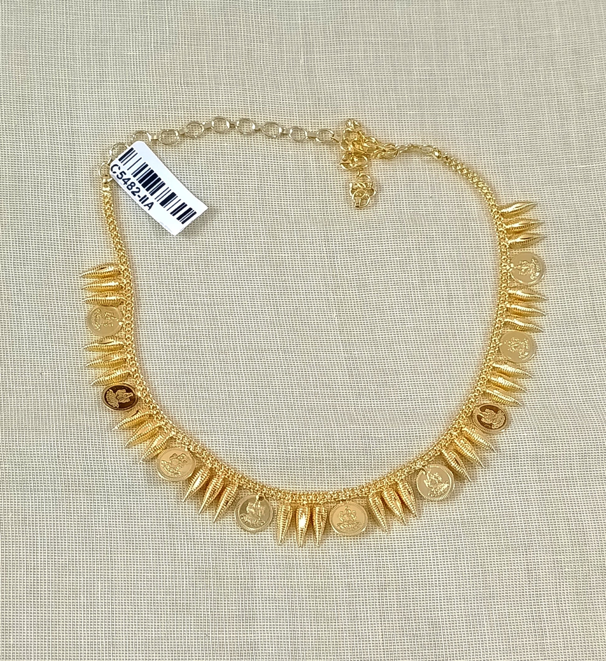 Micro Polish Coin Mullamottu Necklace