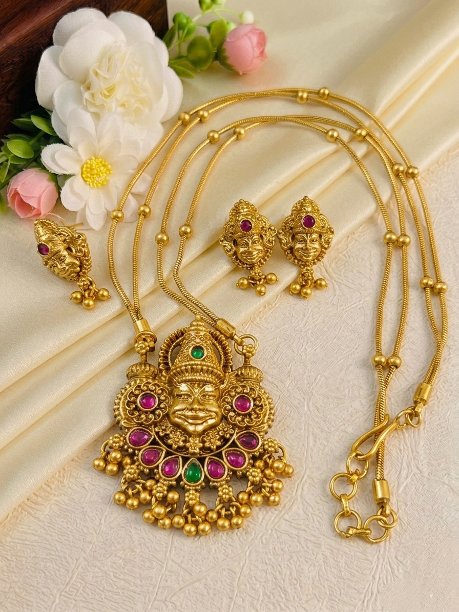 Kathakali Pendant Necklace Set V1