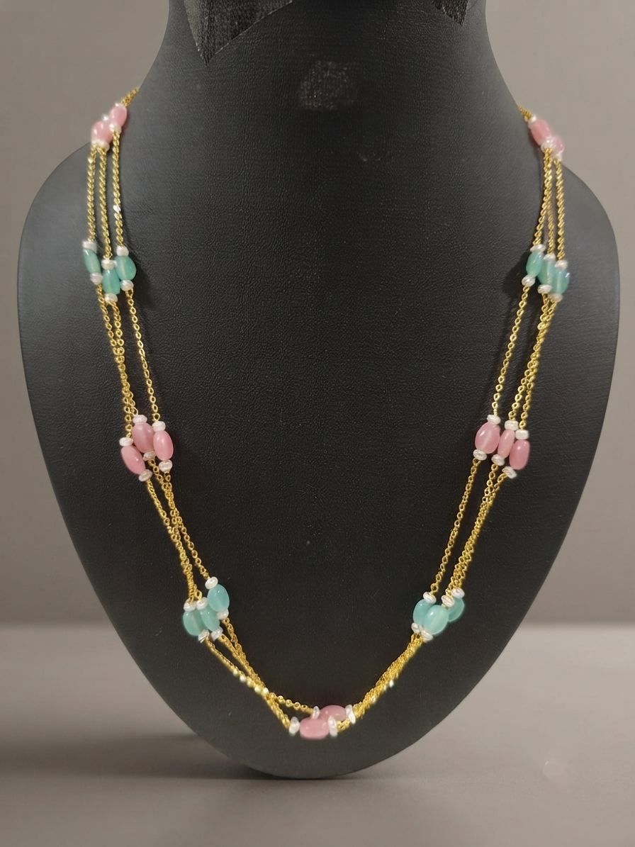 Multi Layer Pearl Long necklace V2