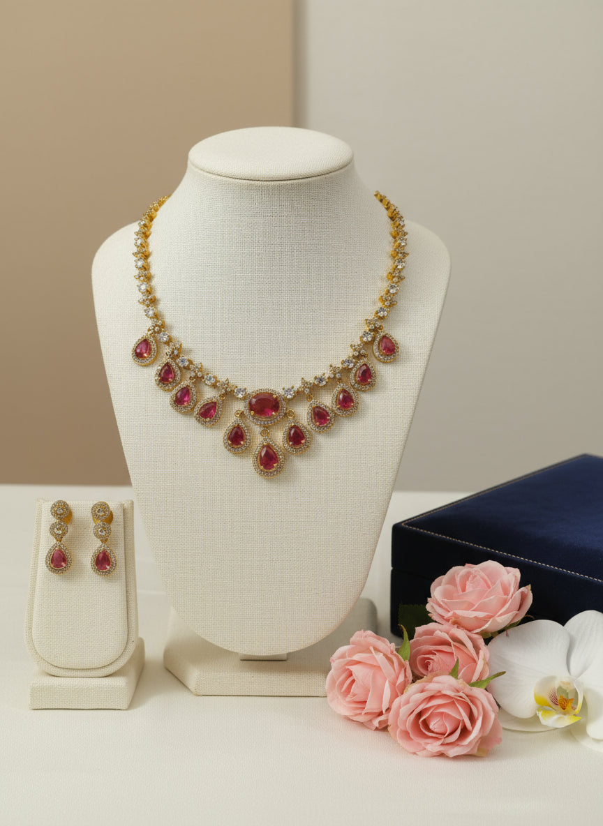 AD Petal Drop Necklace Set