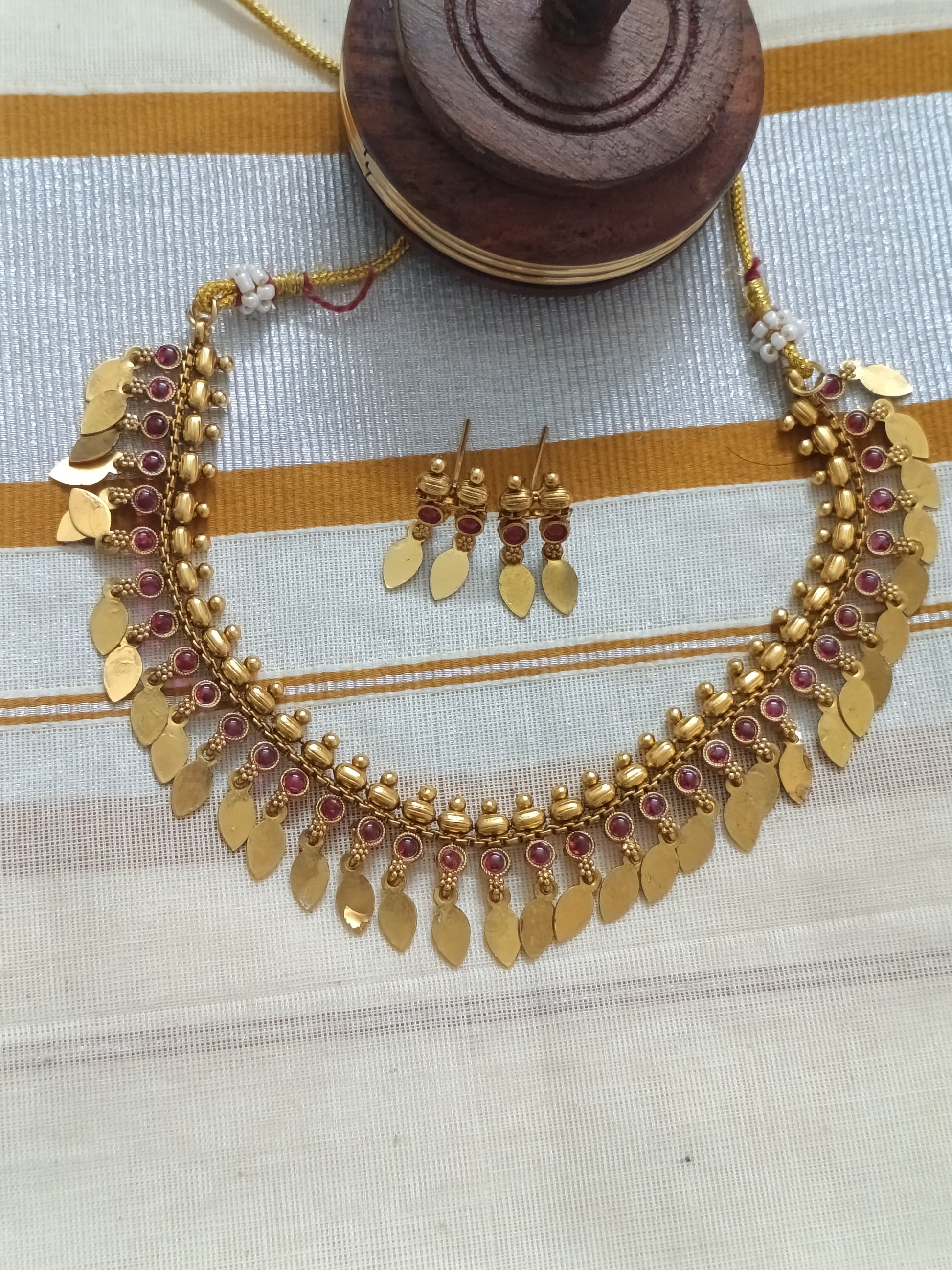 Matte Finish Elakathali Necklace Set V29