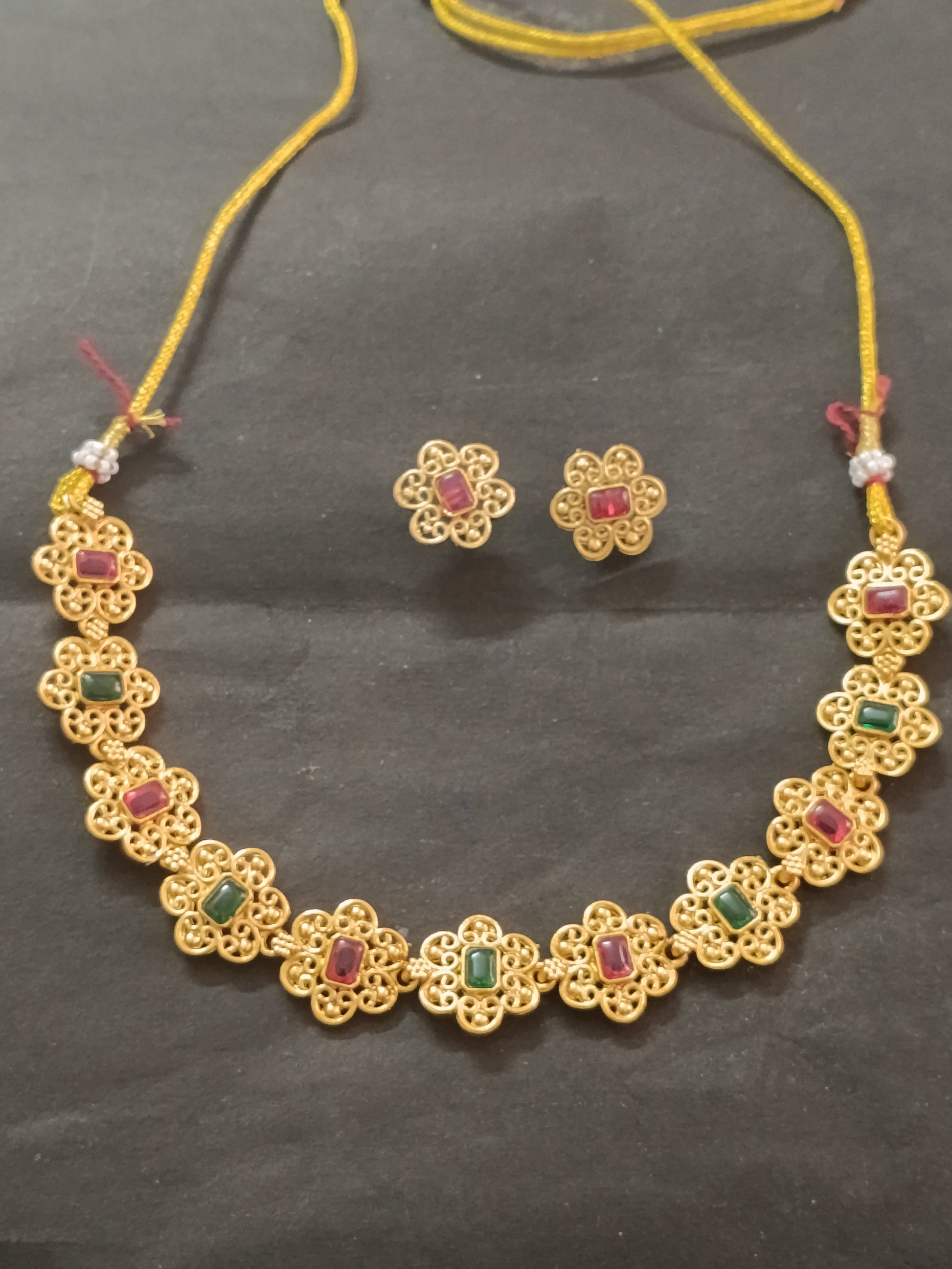 Matte Finish Sufi Stone Necklace