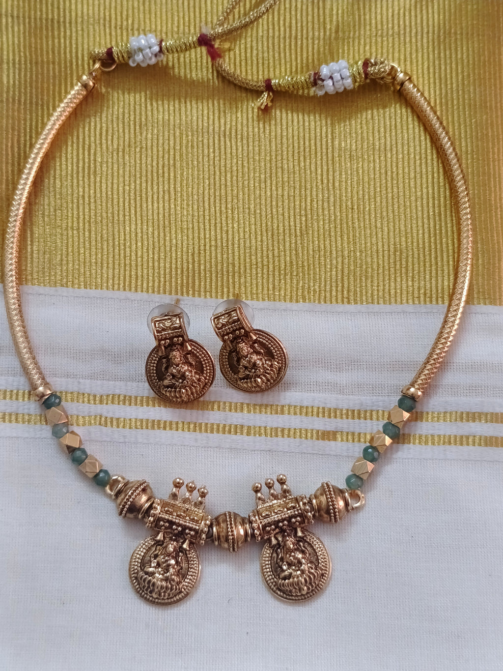 Lakshmi Coin Hasli Necklace Set