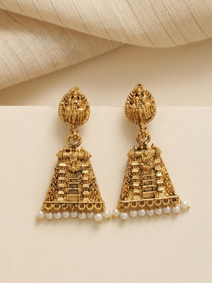 Gopuram Small Jhumka Earring