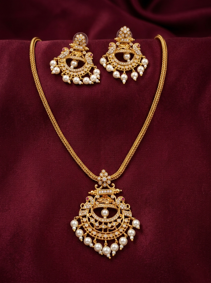 Non Idol Pendant Necklace Set V1