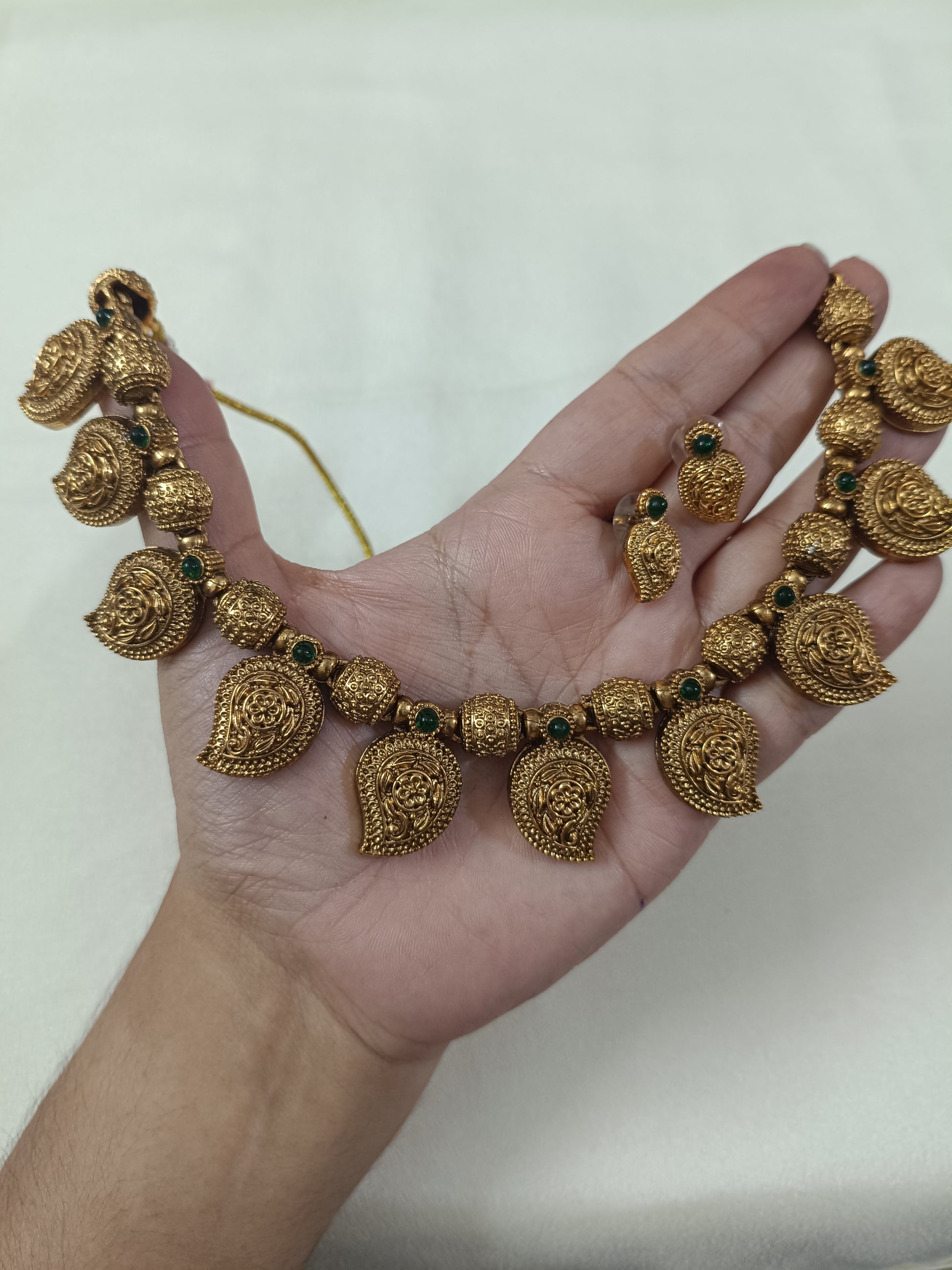 Matte Finish Mango Necklace Set