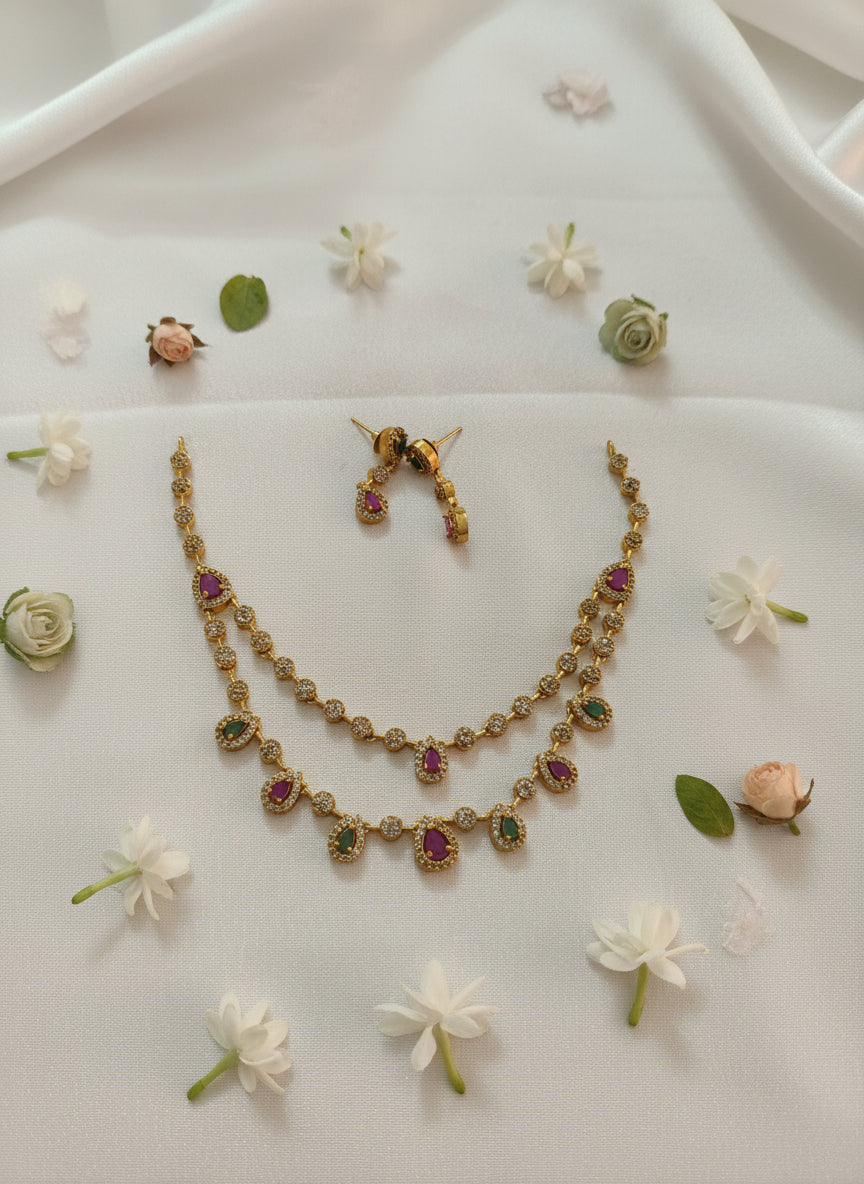 AD Stone Necklace Set V19