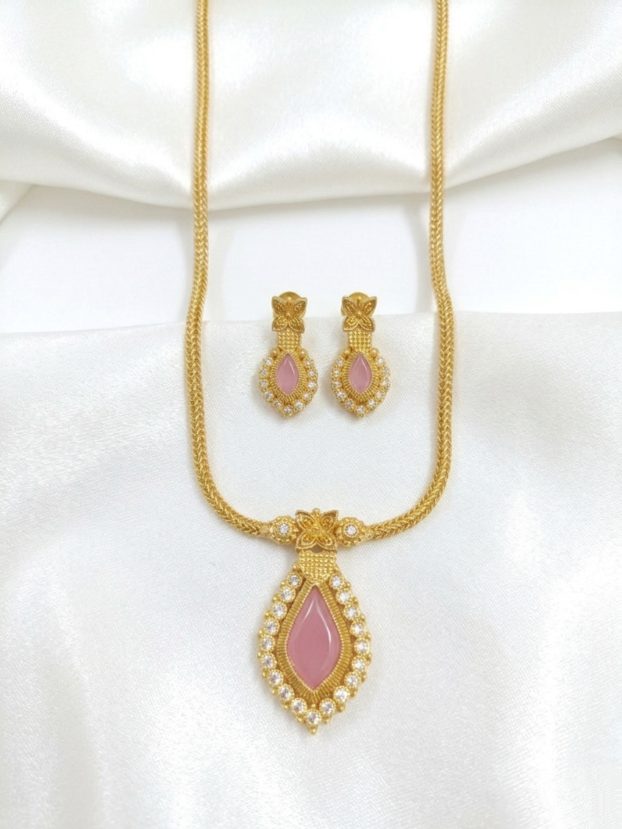 AD Nagapadam Pendant Necklace Set V2