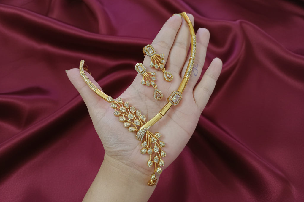 AD Floral Creeper Necklace Set V3